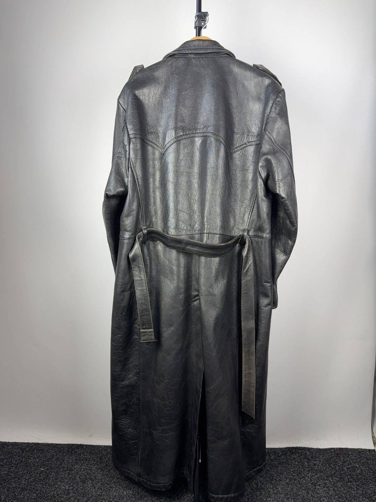 Japanese Brand RARE Avant Garde 90s Opium Archive Heavy Leather Trench Coat Size US L / EU 52-54 / 3 - 12 Thumbnail