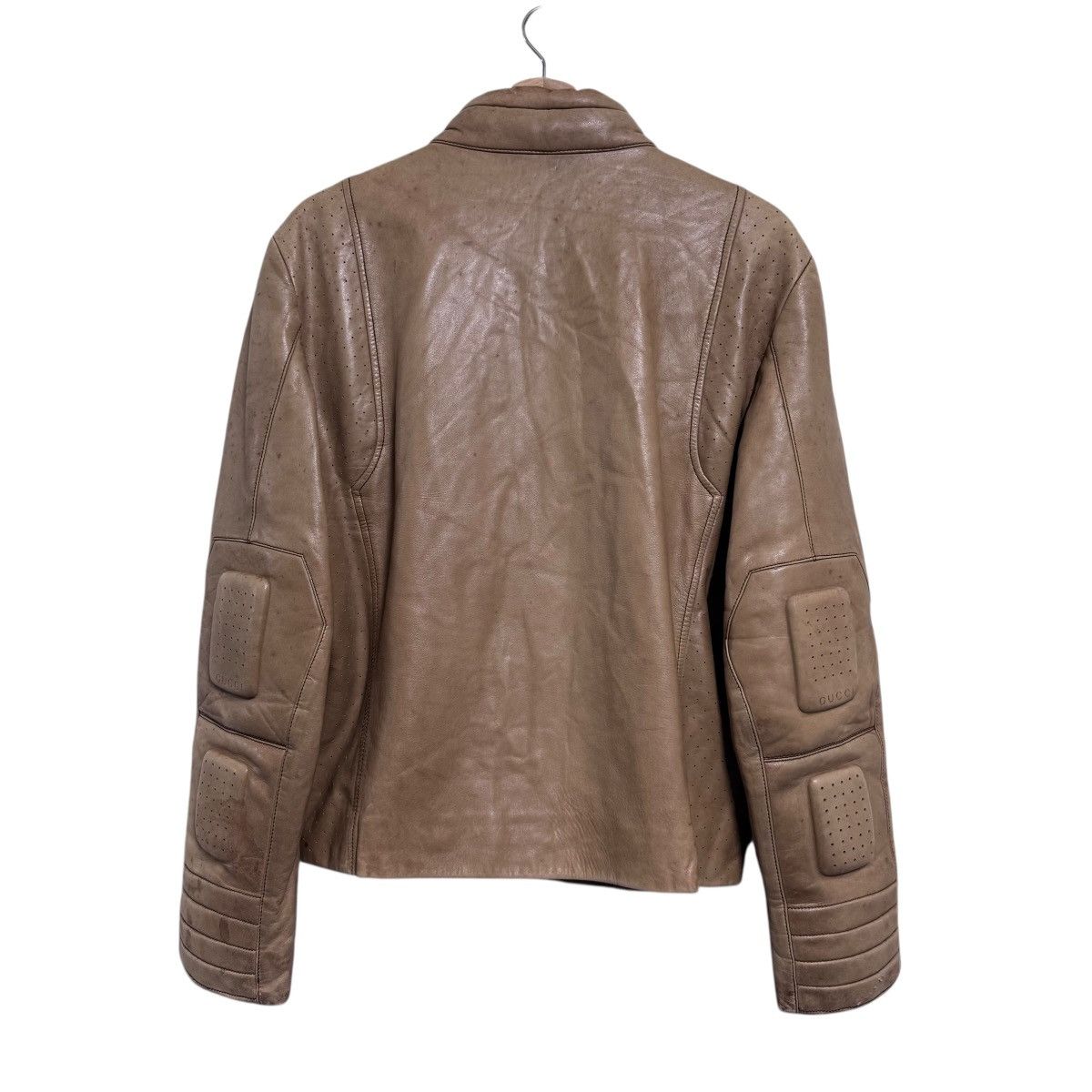 Gucci Gucci By Tom Ford Leather Moto Jacket Patina Size US M / EU 48-50 / 2 - 2 Thumbnail