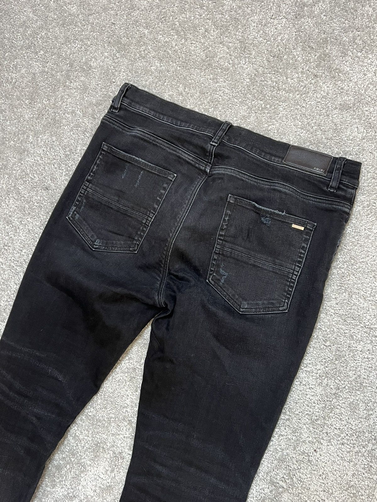 Amiri Amiri MX-1 Black Distressed Skinny Jeans With Brown Patch Size US 36 / EU 52 - 12 Thumbnail