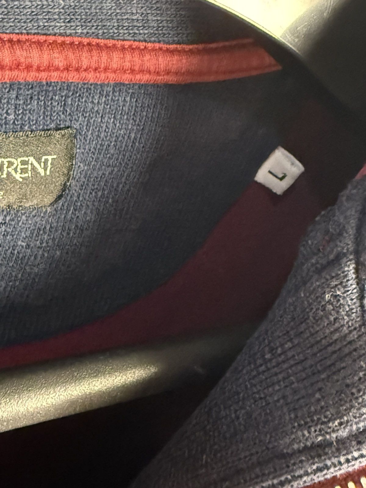 Yves Saint Laurent 90s YSL Sweatshirt 1/4 Quarter Zip Red Vintage Sweater Size US L / EU 52-54 / 3 - 9 Thumbnail