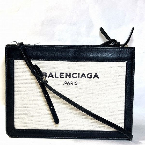 image of Balenciaga Navy Pochette Crossbody Bag in Black, Women's