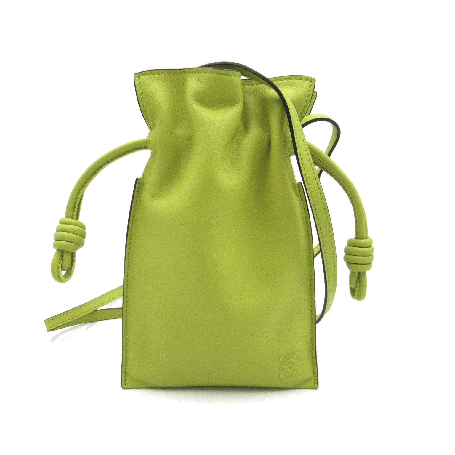 Loewe Loewe Flamenco Pocket Shoulder Bag Leather Green Lime Yellow Size ONE SIZE - 1 Thumbnail