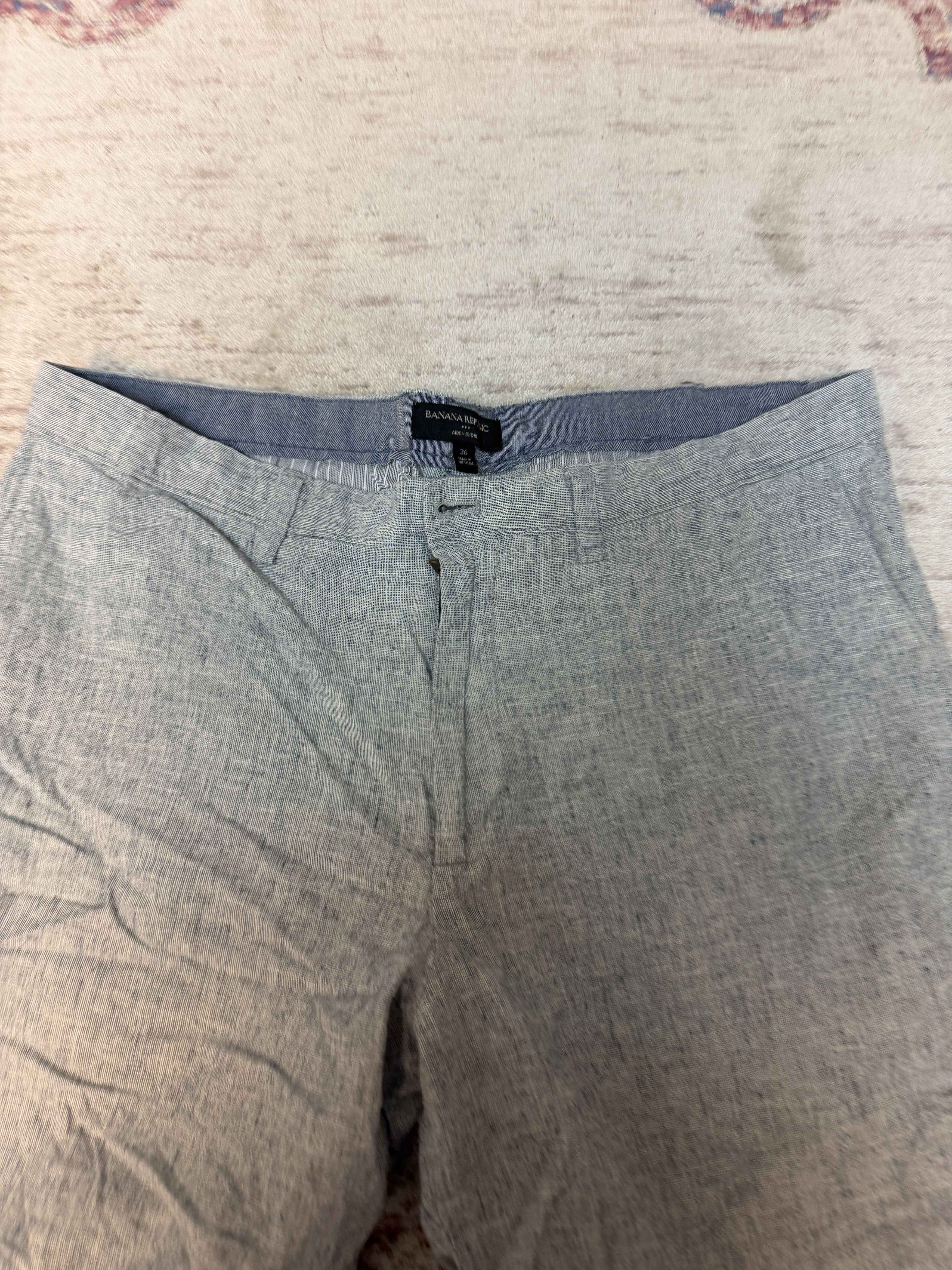 Banana Republic Banana Republic Men's Light Gray Linen Shorts Size 36 Size US 36 / EU 52 - 2 Thumbnail