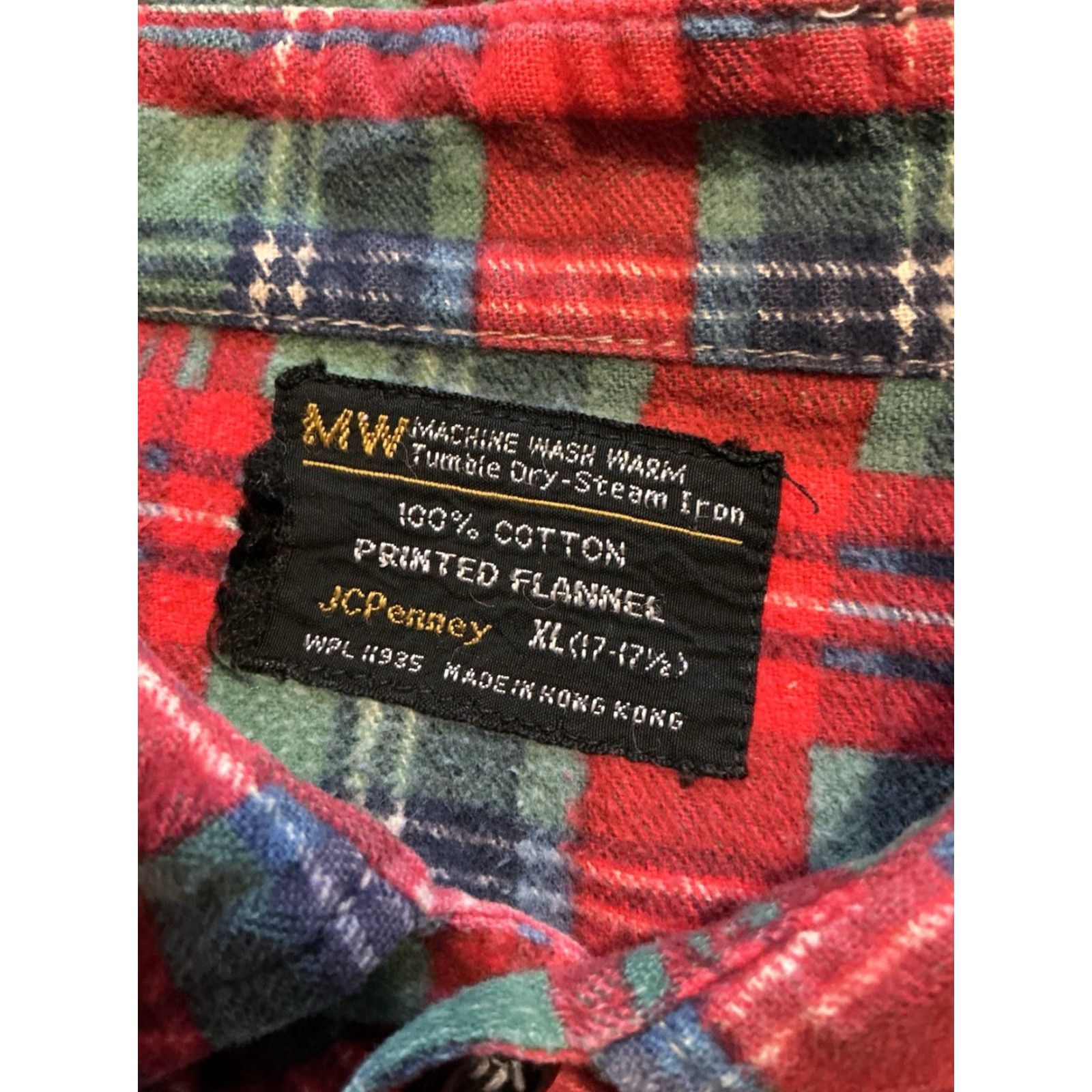 JCPenney VINTAGE JCPenney Plaid Printed 100% Cotton L/S Flannel Button Shirt XL Men’s 70s 80s Size US XL / EU 56 / 4 - 5 Thumbnail