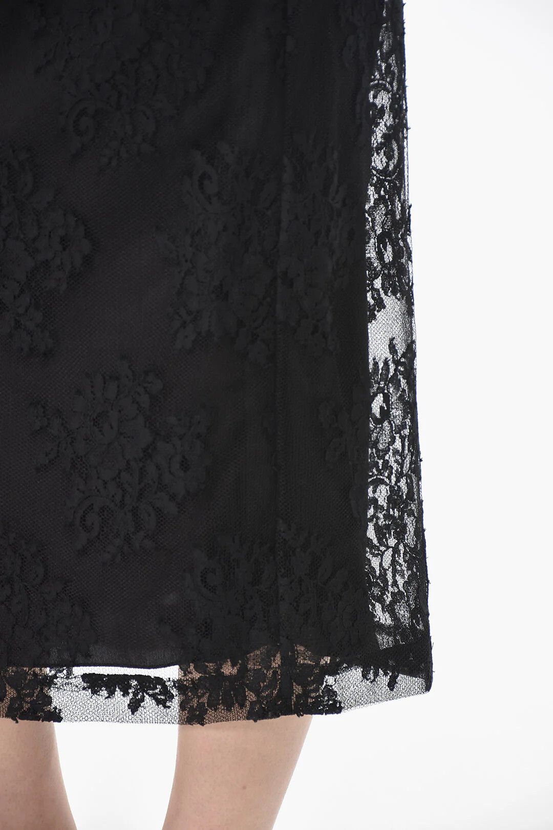 Dolce & Gabbana og1mm0426 Lace Longuette Skirt in Black Size 28" / US 6 / IT 42 - 3 Thumbnail