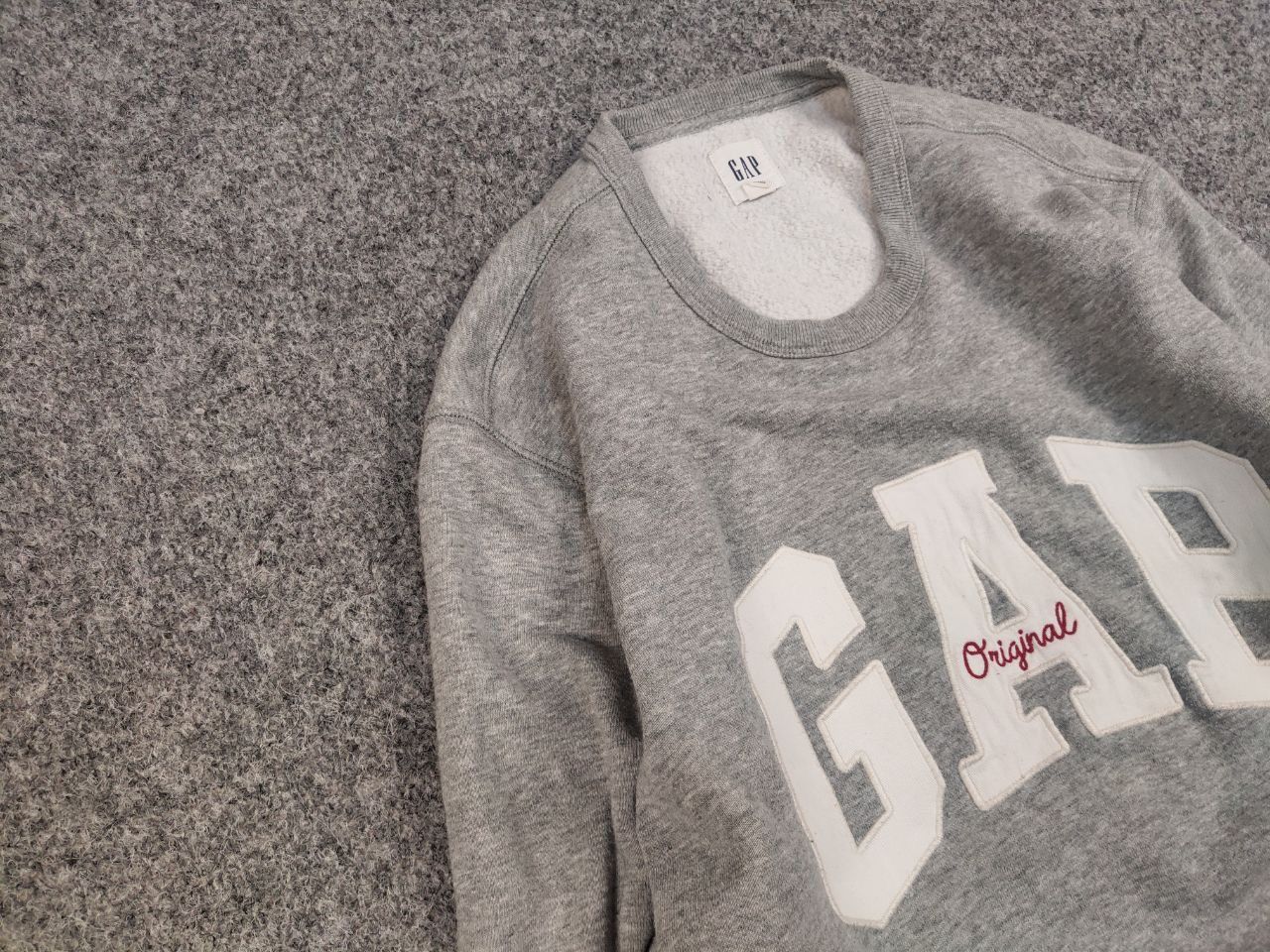 Gap Gap gray embroidered logo Crew Chek Sweatshirt Vintage Style Size US L / EU 52-54 / 3 - 7 Thumbnail