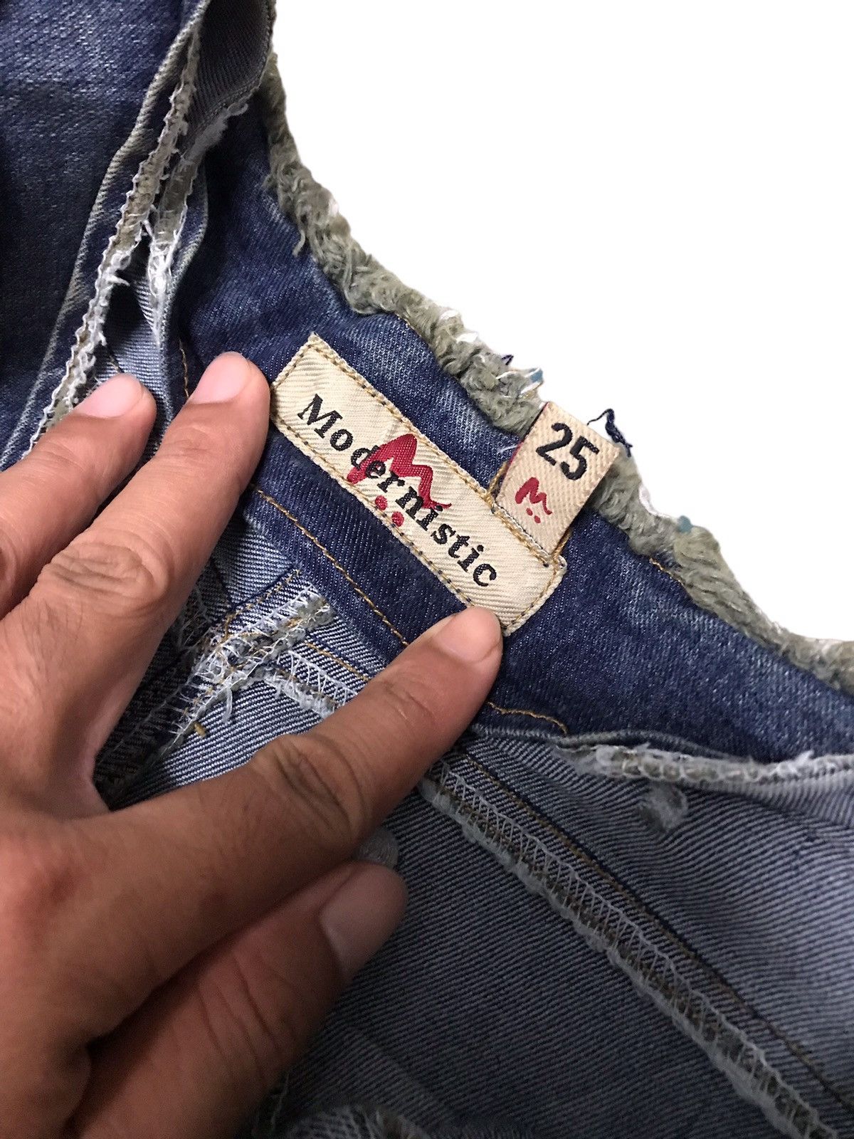 Japanese Brand Modernistic Multipocket Distressed Flared Jeans Size 30" / US 8 / IT 44 - 6 Thumbnail