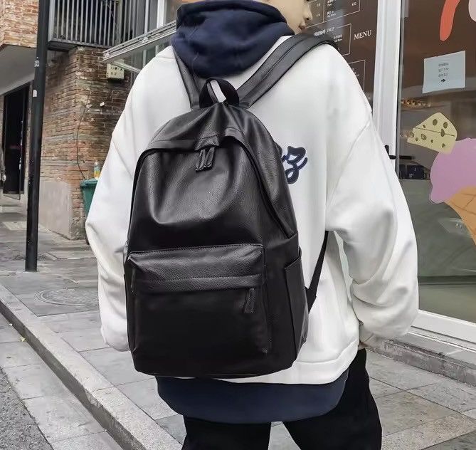 Japanese Brand Soft Casual Basic PU Leather Backpack Size ONE SIZE - 1 Thumbnail