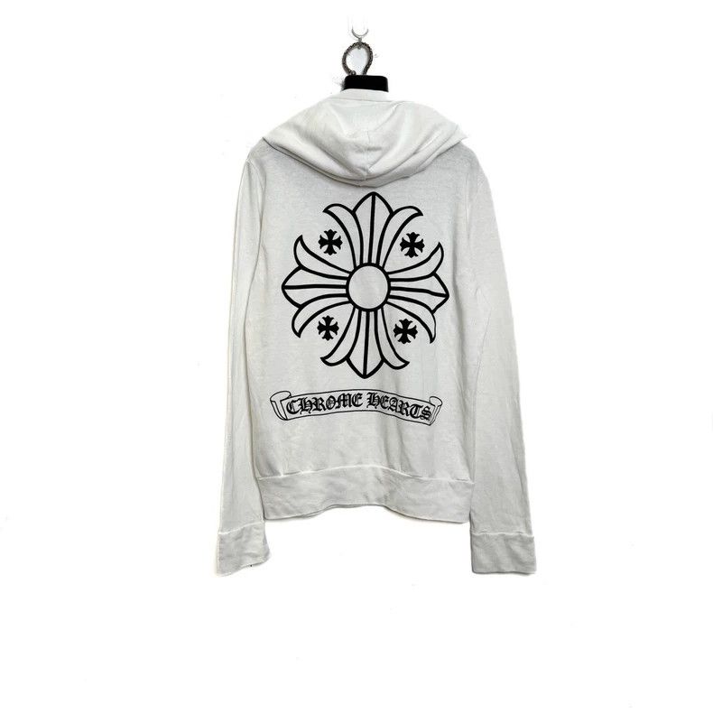 Chrome Hearts Chrome Hearts White Hoodie with Cross Design Size US M / EU 48-50 / 2 - 1 Thumbnail