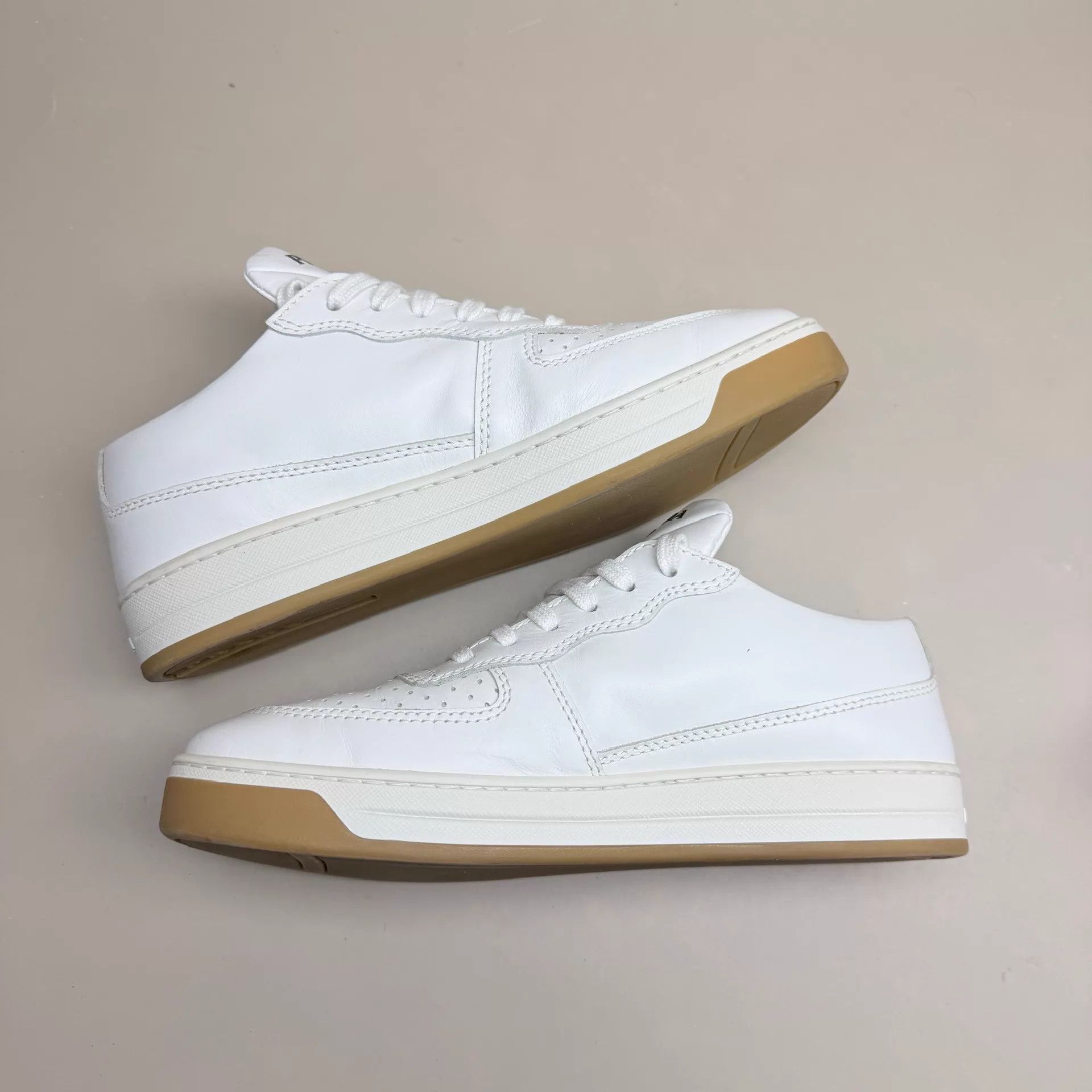 Prada Prada Black & White Triangle Logo Sneakers 37 99 New Size US 6.5 / IT 36.5 - 5 Thumbnail