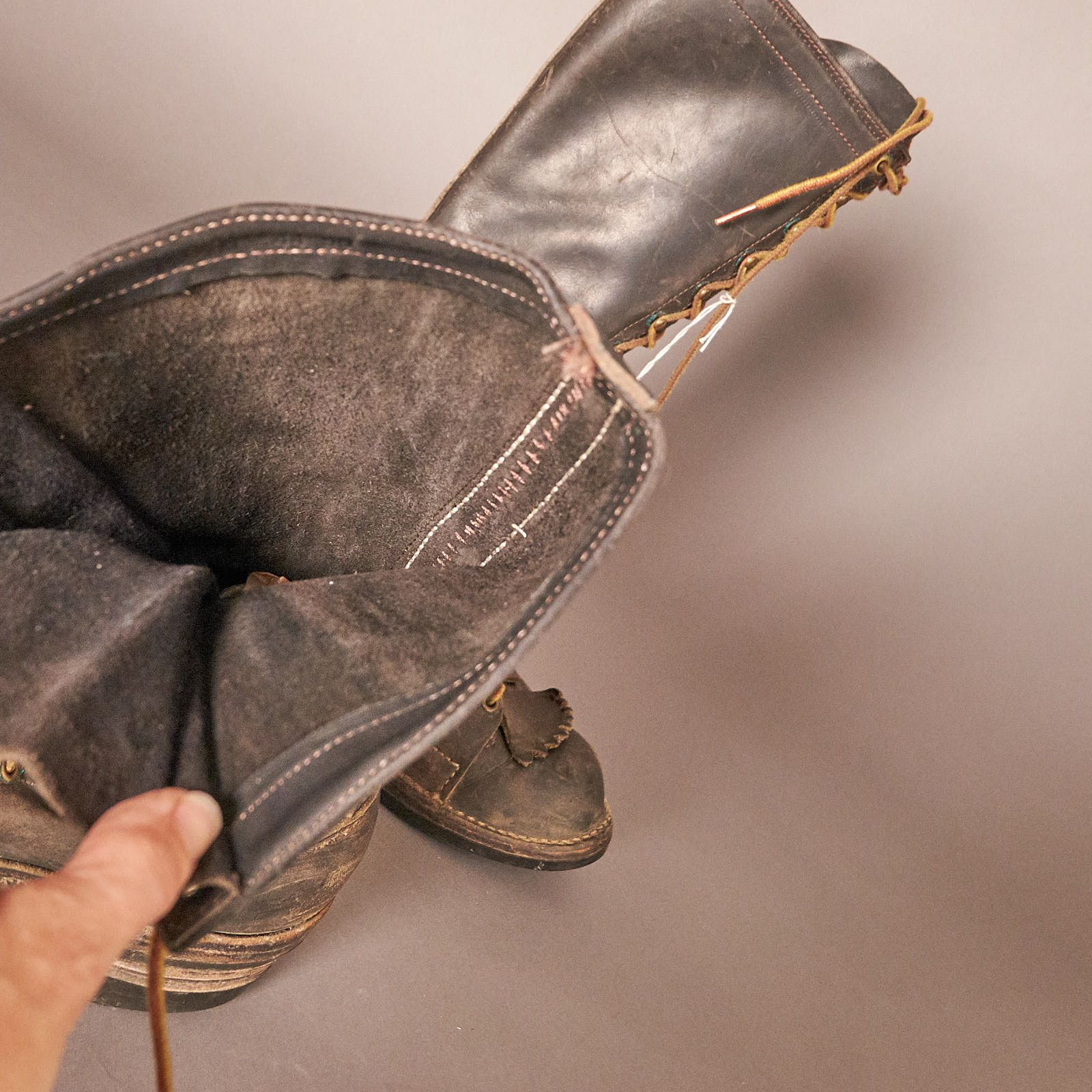 WESCO 90s Westco Vibram Sole Climber Logger Black Leather Boots Size US 10.5 / EU 43-44 - 2 Thumbnail