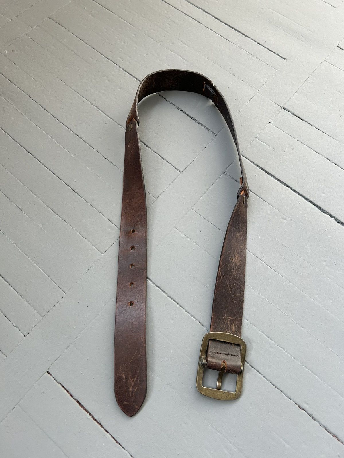Leather Leather belt vintage Size ONE SIZE - 3 Thumbnail