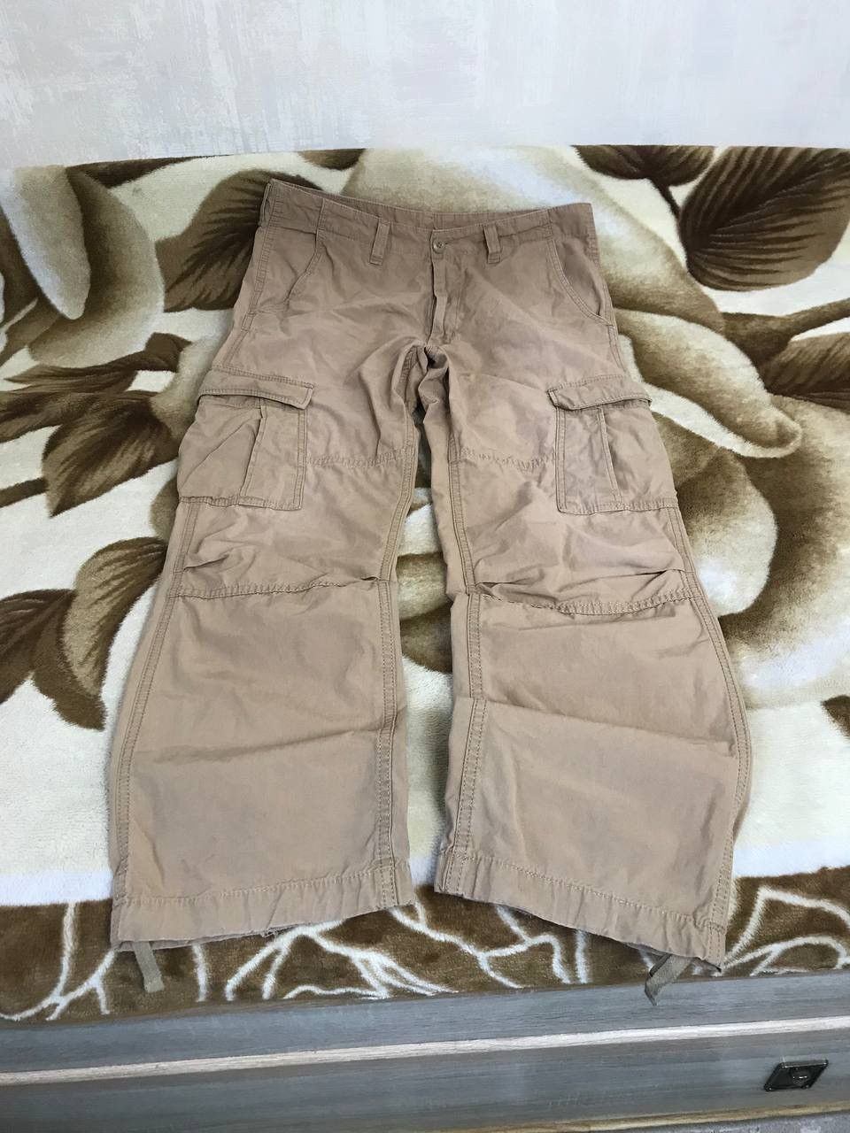 Carhartt 🔥 CARHARTT WIP Cargo Dude Pants Y2K Aviator Denim Pockets Size US 33 - 6 Thumbnail