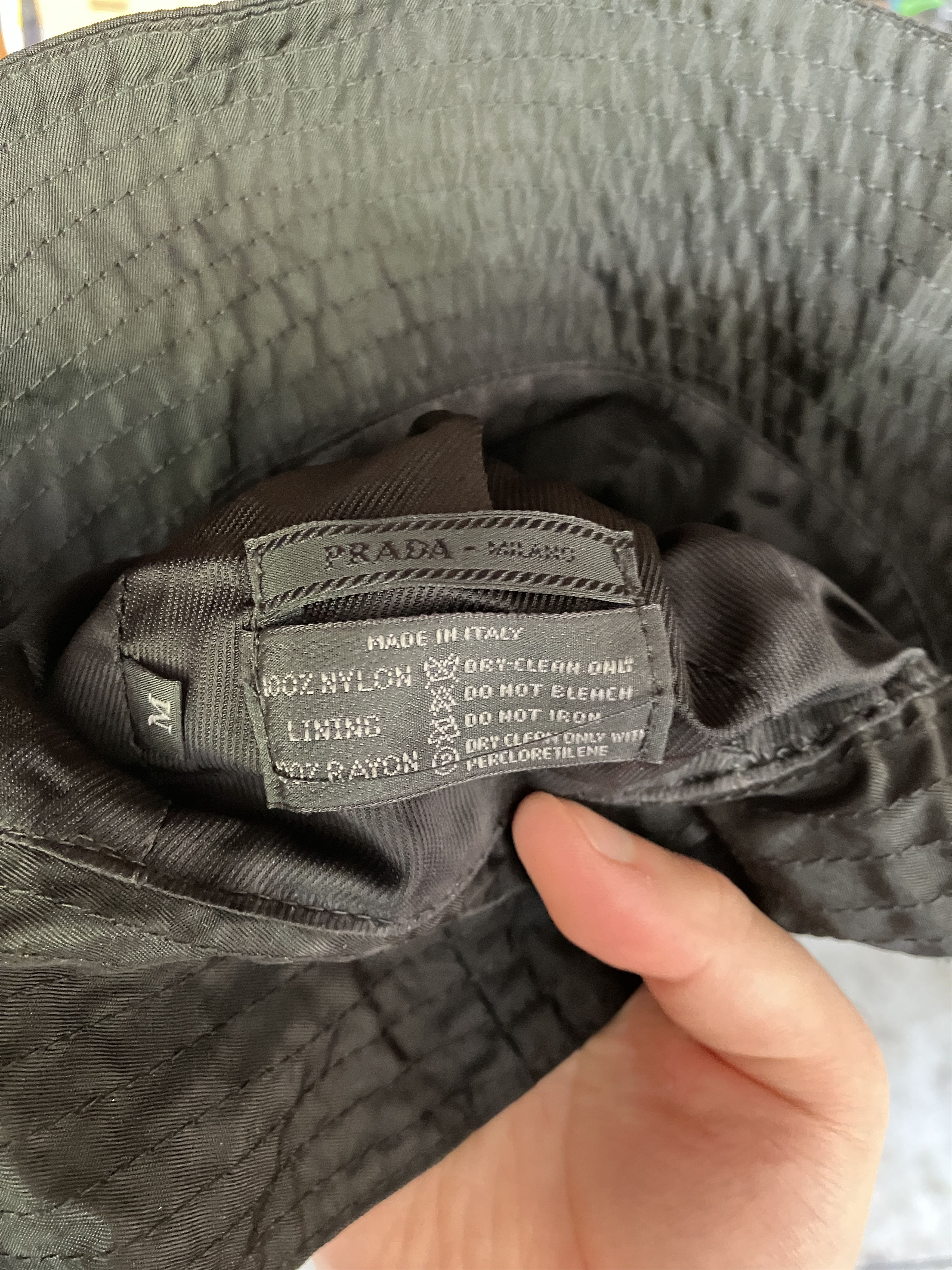 Prada 90s Prada Crest Logo Nylon Bucket Hat Size ONE SIZE - 4 Thumbnail