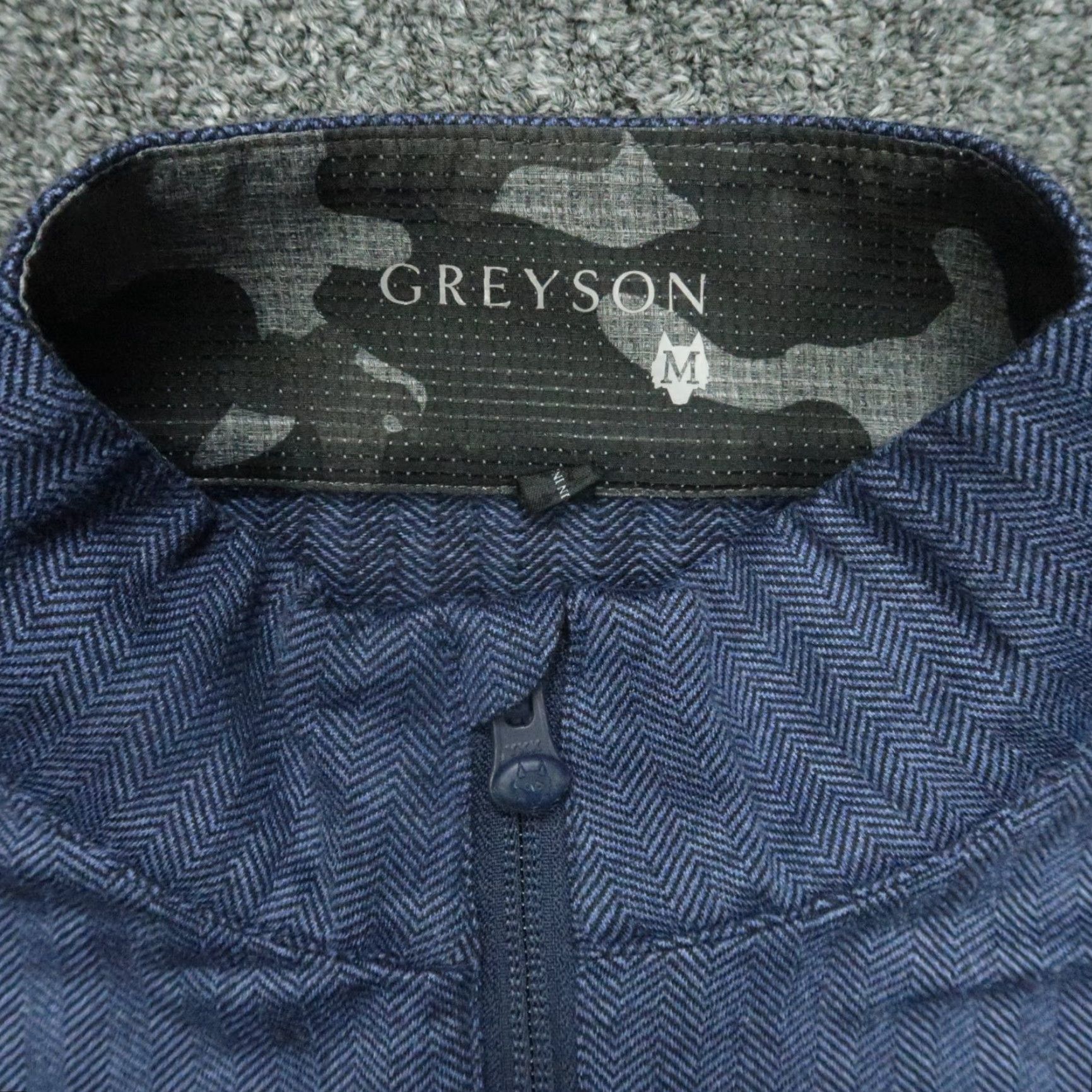 Vintage Greyson Pullover Mens Medium Blue Tate Herringbone Performance Quarter Zip Size US M / EU 48-50 / 2 - 3 Thumbnail