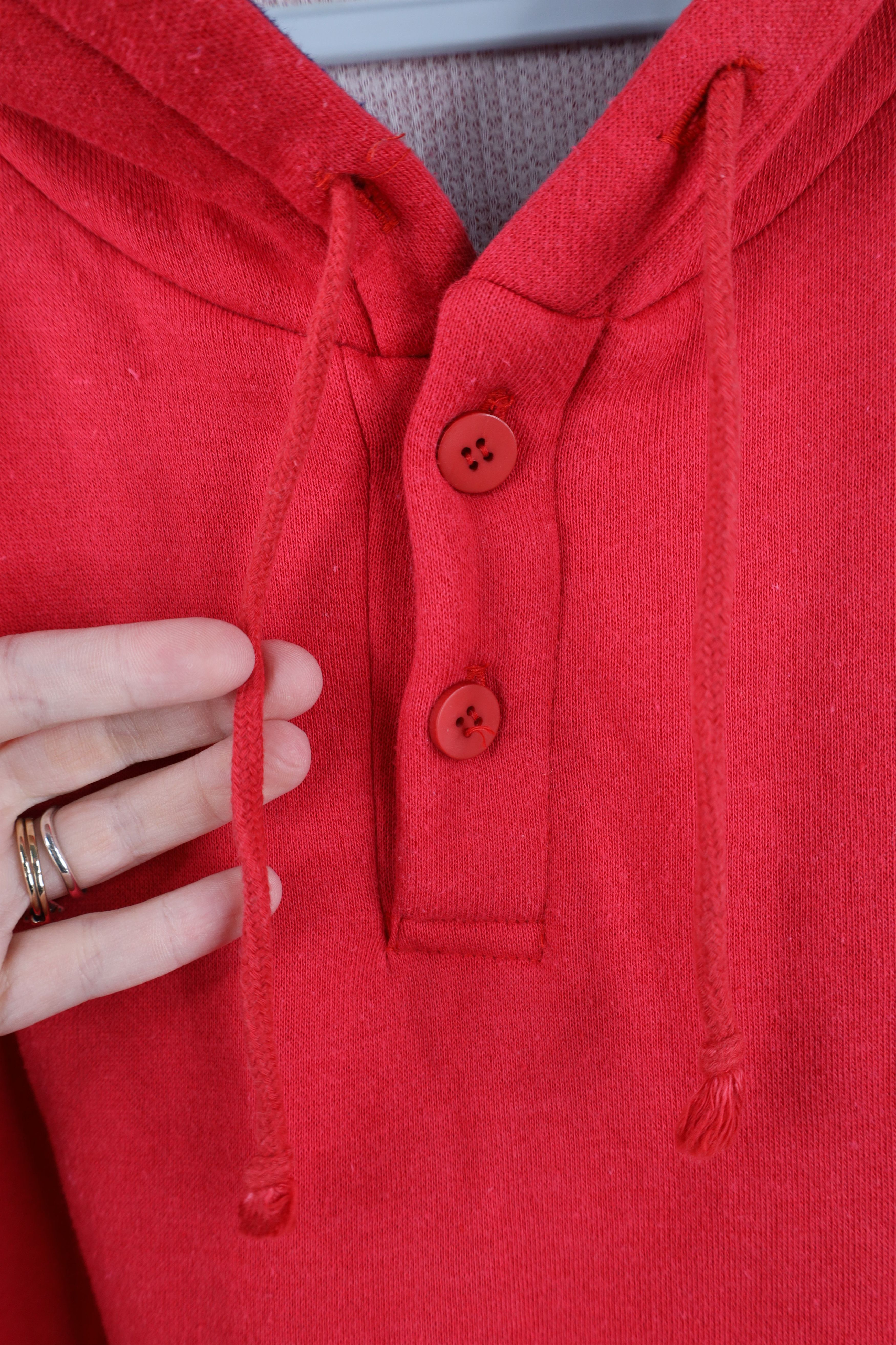 Vintage Vintage 90s Streetwear Waffle Knit Lined Double Wall Hoodie Size US L / EU 52-54 / 3 - 4 Thumbnail