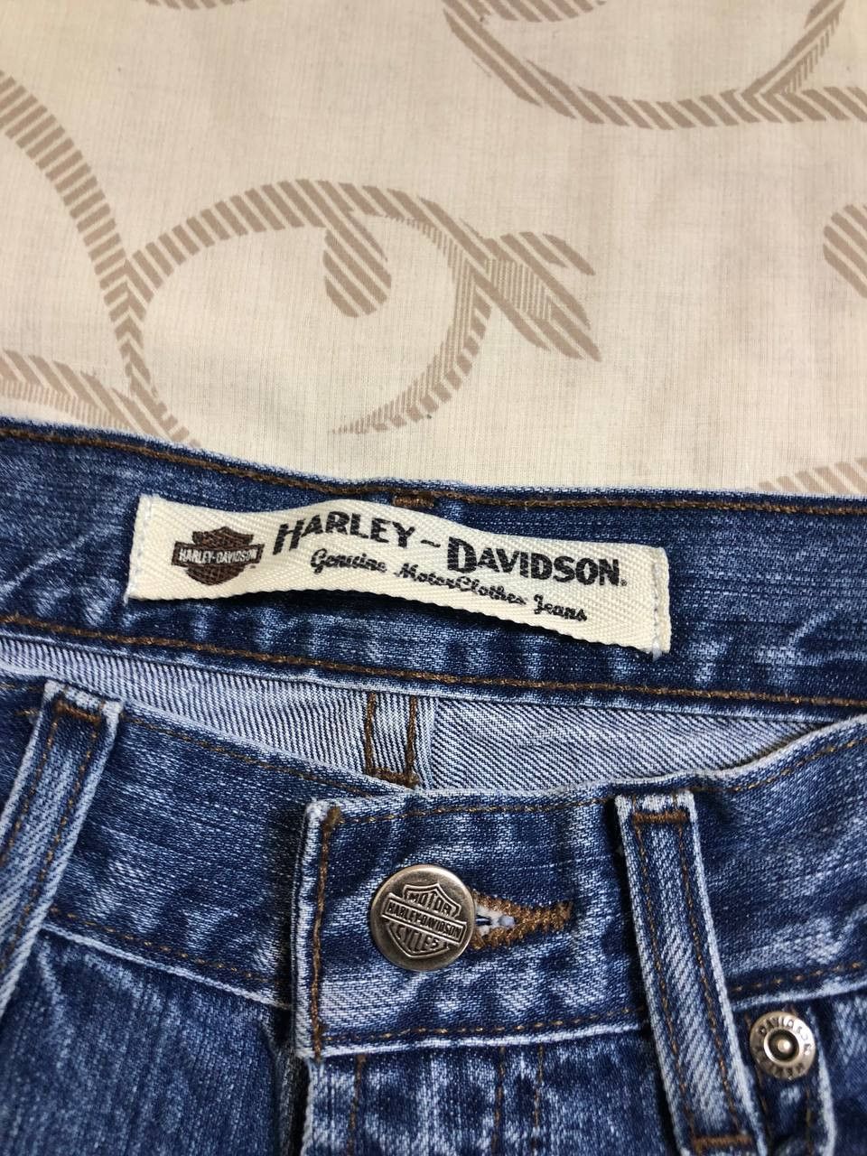 Harley Davidson Vintage Y2K Harley Davidson Distressed Straight Leg Jeans Size 28" / US 6 / IT 42 - 2 Thumbnail