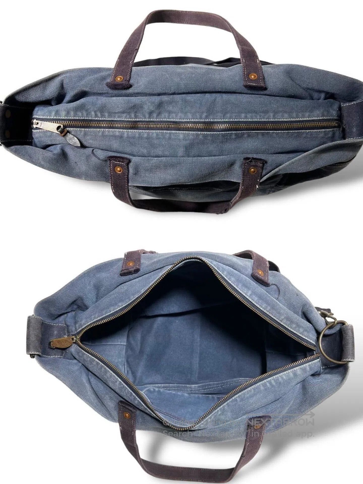RRL Ralph Lauren US Navy Sailcloth Canvas Tote Bag. Size ONE SIZE - 5 Thumbnail