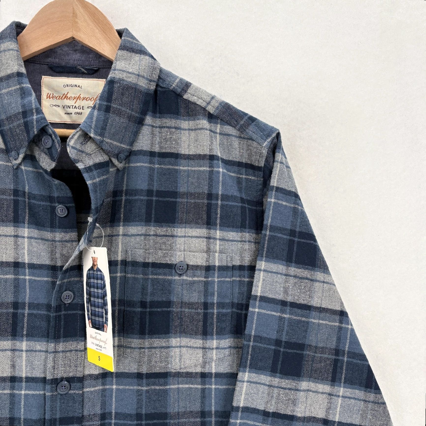 Weatherproof Weatherproof Vintage Shirt Mens Small Blue Plaid Flannel Button Front NWT Size US S / EU 44-46 / 1 - 2 Thumbnail