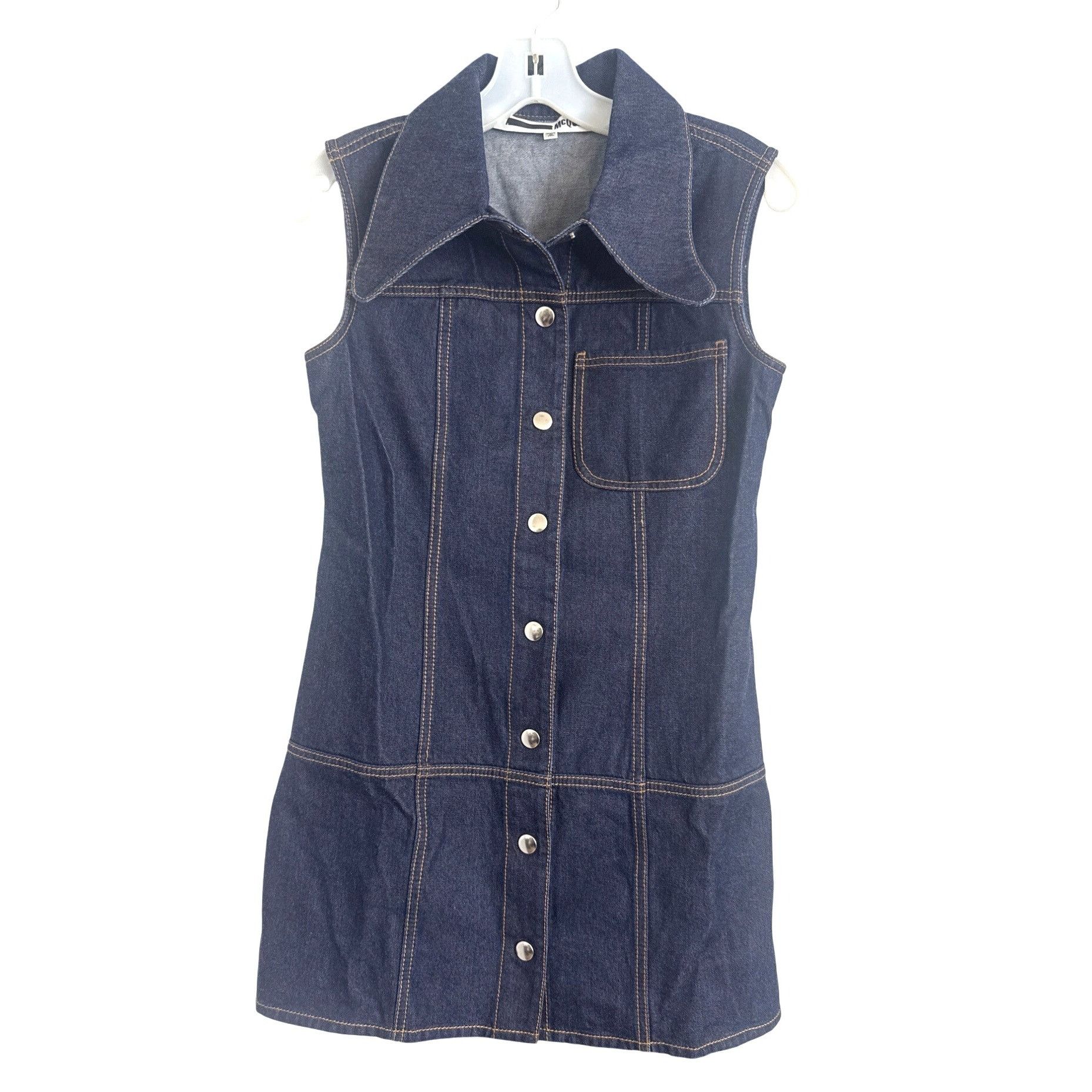 McQ Alexander McQueen Mcq Alexander Mcqueen Blue jean Denim Sleeveless Dress small Size S / US 4 / IT 40 - 1 Thumbnail