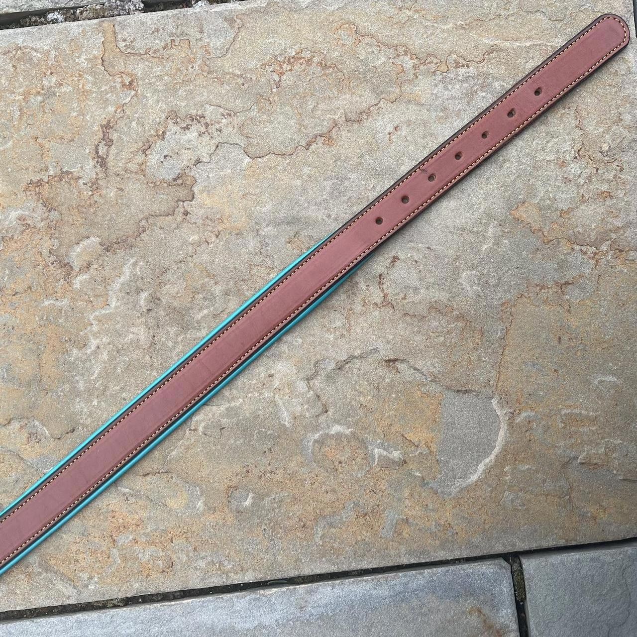 Other Y2K Brown + Teal Leather Belt Size ONE SIZE - 4 Thumbnail