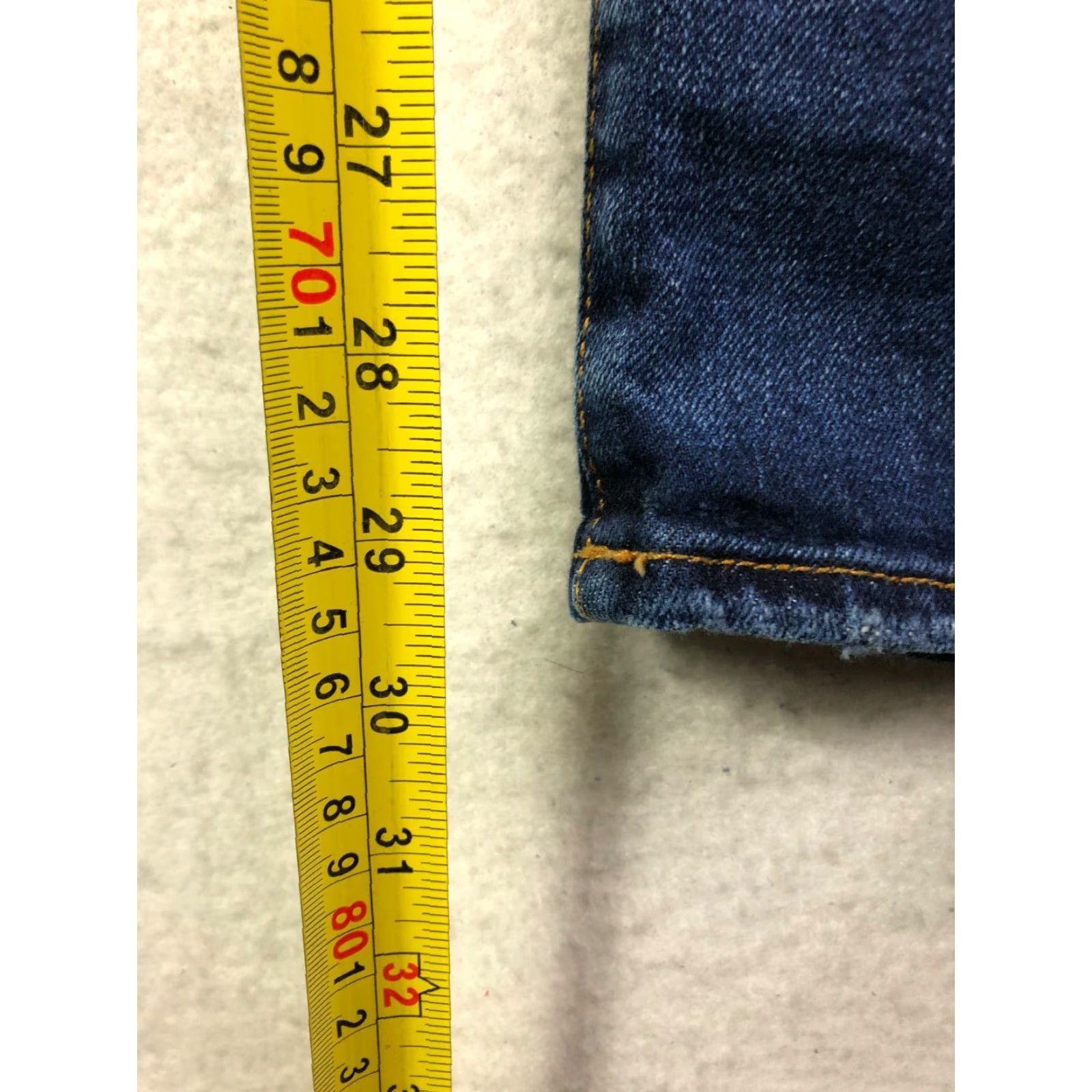 Denime &Denim Mens Size 32 Skinny High Rise Distressed Dark Wash Blue Denim Jeans Jeans Men's Blue 90s Theme? Size US 32 / EU 48 - 3 Thumbnail