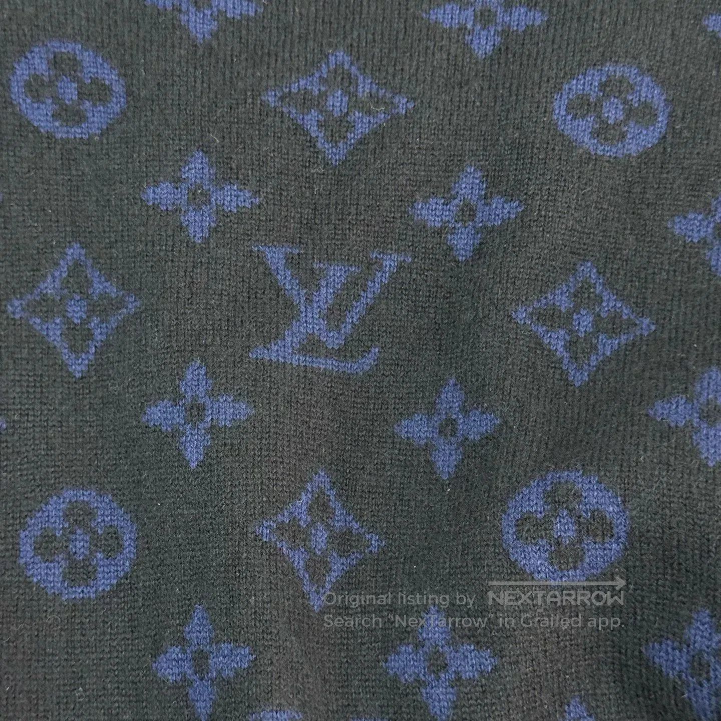 Louis Vuitton LV Blue Cashmere Sweater Back Logo 4L. Size US L / EU 52-54 / 3 - 7 Thumbnail