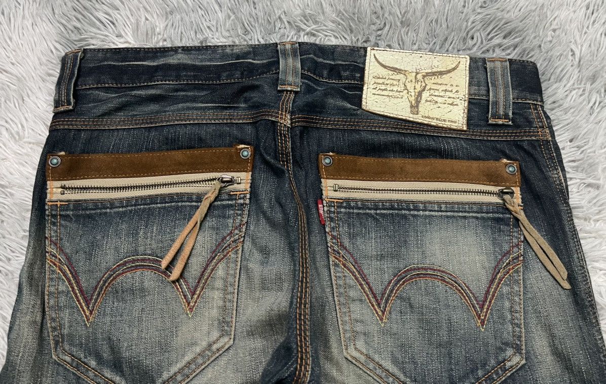 Edwin 2000s EDWIN BLUE TRIP FLARE PANT DISTRESSED Size US 35 - 13 Thumbnail