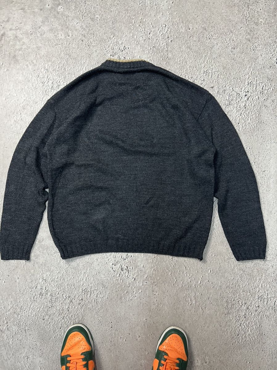 Diesel × Vintage Vintage Diesel Knit Sweater Big Log 90s Ripped wool Size US L / EU 52-54 / 3 - 8 Thumbnail