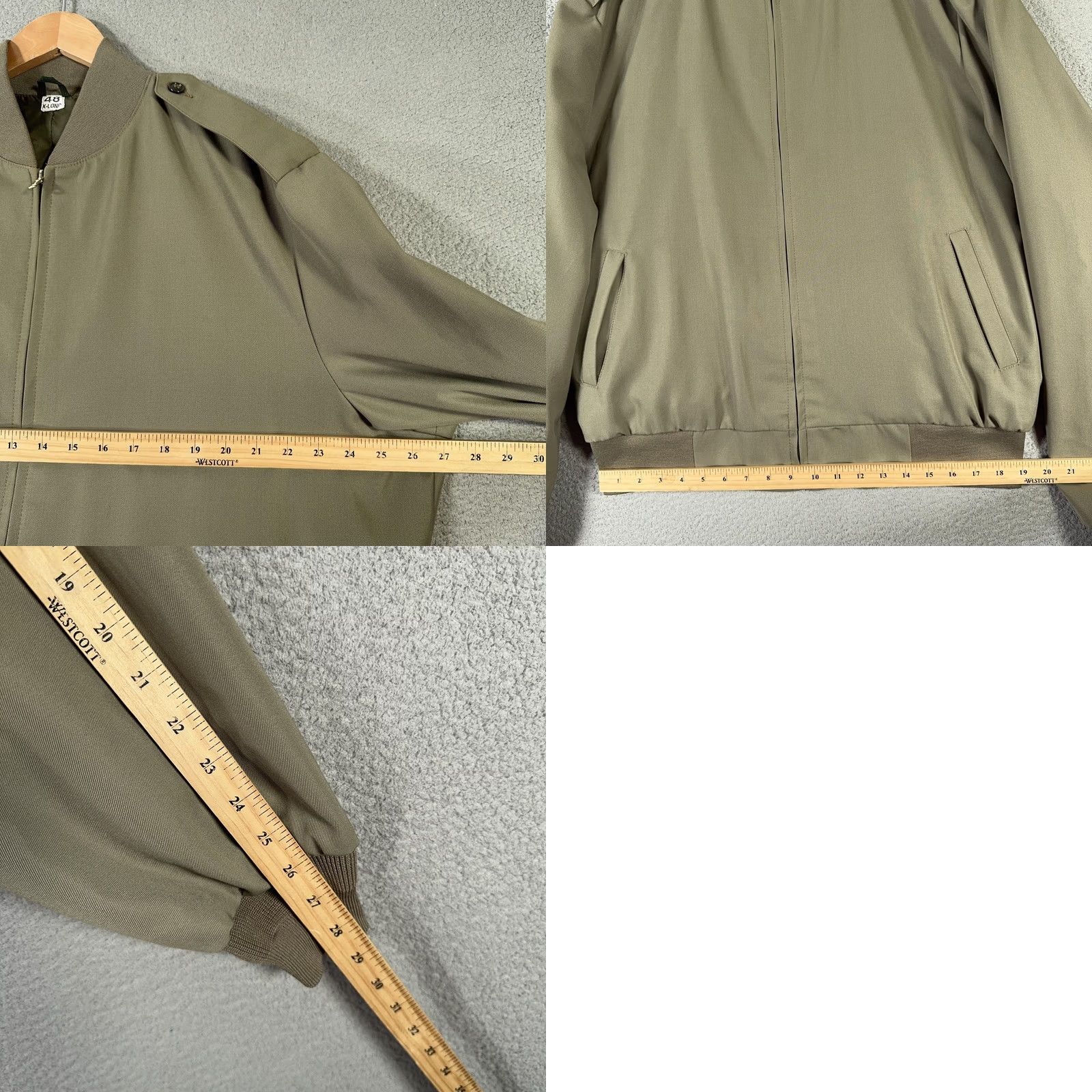 Olive VINTAGE USMC Marine Corps jacket Mens 48 X-Long Olive Green Wool Zip Epaulets Military 90s Made USA Size US M / EU 48-50 / 2 - 9 Thumbnail