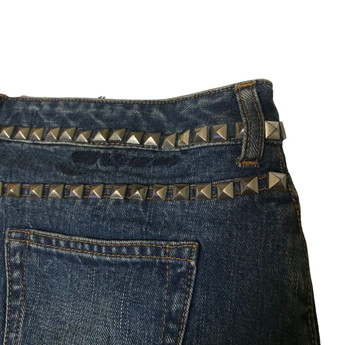 Bape Bapy by A BATHING APE Punk Gothic Distressed Denim Skirt Size 32" / US 10 / IT 46 - 5 Thumbnail