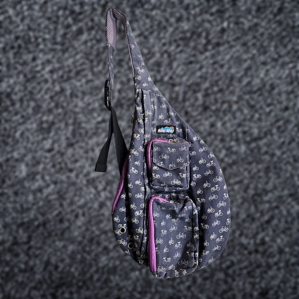 Roper Meru Sling Shoulder Bag Backpack Blue/Pink 3 Pocket Hiking Crossbody Bag Adult Unisex Outdoor Beach Colorful Rope Sling Bag Size ONE SIZE - 1 Thumbnail