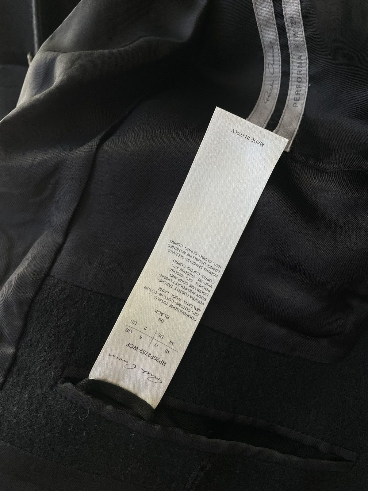 Rick Owens Rick Owens Black Wool Flannel Zionic Jacket Size XS / US 0-2 / IT 36-38 - 5 Thumbnail