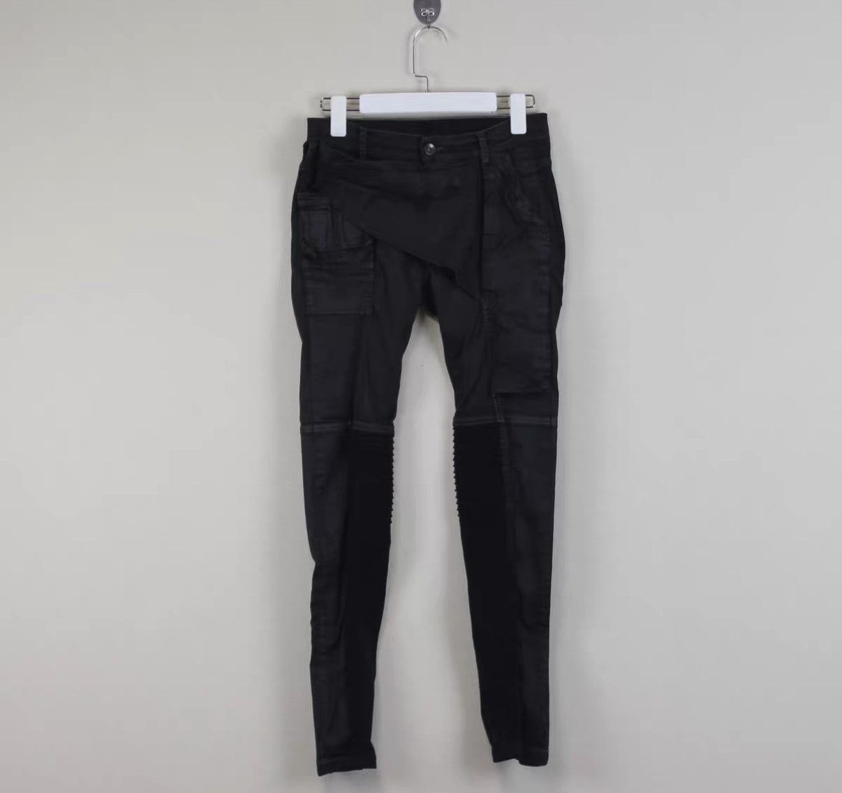 Rick Owens Rick Owens DRKSHDW Diagonal-Fly Motorcycle Pants Size US 29 - 1 Thumbnail