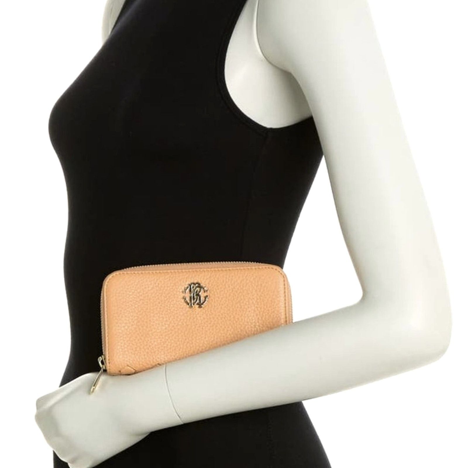 Roberto Cavalli Roberto Cavalli Continental Zip Around Wallet - Beige Size ONE SIZE - 3 Thumbnail