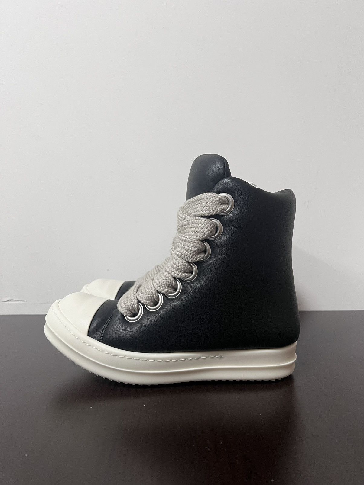 Rick Owens Rick Owens FW23 Leather Jumbo Laces PADDED Sneakers New 36 Size US 6 / IT 36 - 2 Thumbnail
