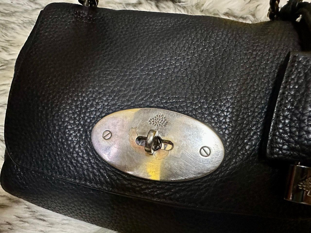 Mulberry Authentic Mulberry Lily Black Glossy Goatskin Shoulder Bag Size ONE SIZE - 13 Thumbnail