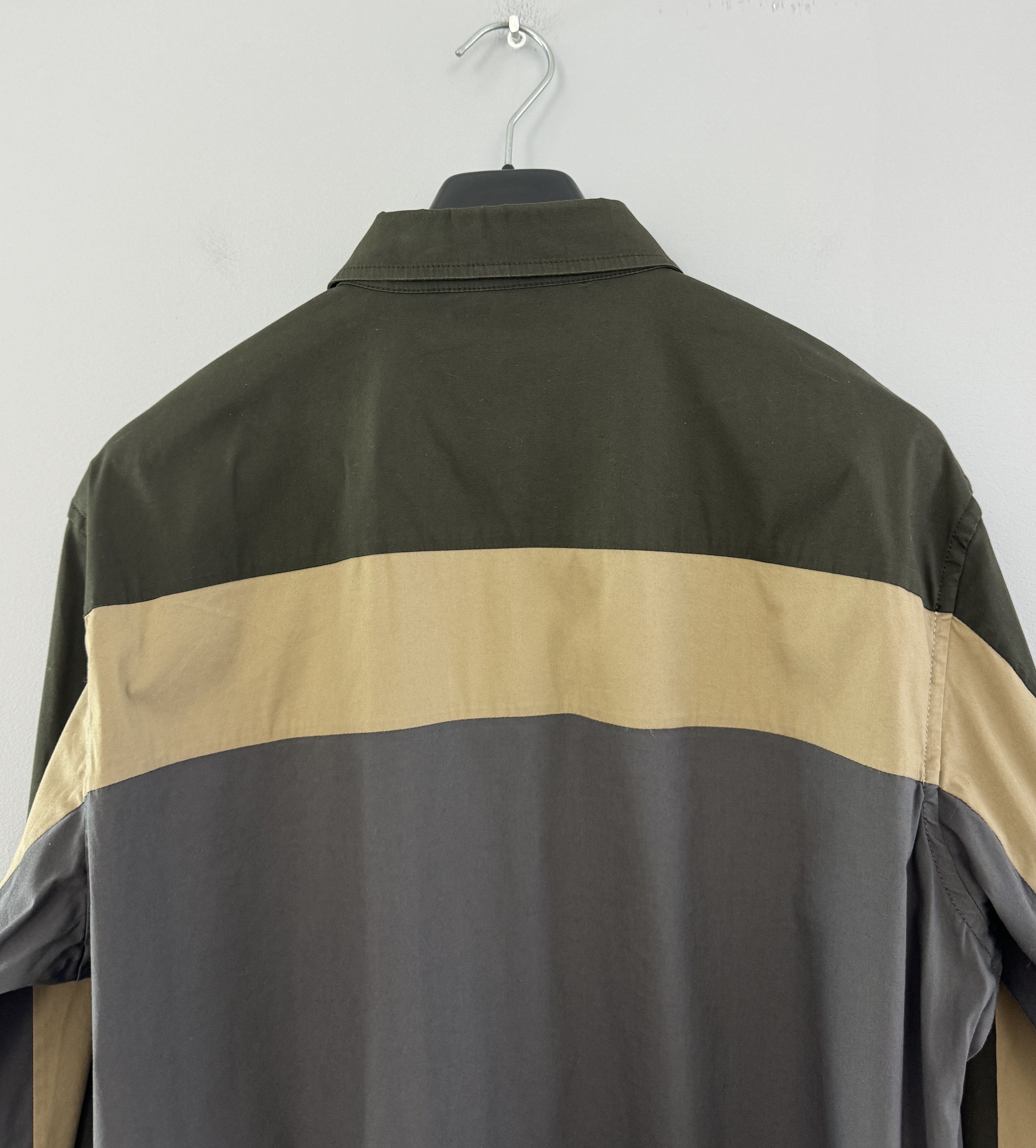 Prada Cotton Nylon Stripe Shirt Button Down Long Size L