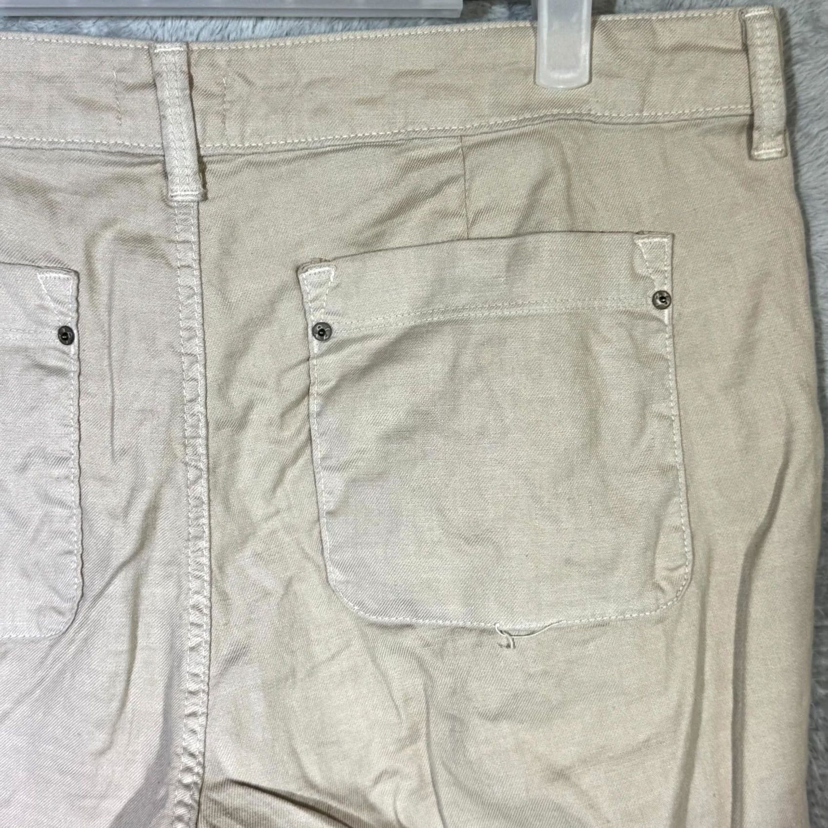 NYDJ NYDJ Pants Capris Women Size 10 Petite Beige Linen Blend Cropped Size 34" / US 12 / IT 48 - 7 Thumbnail
