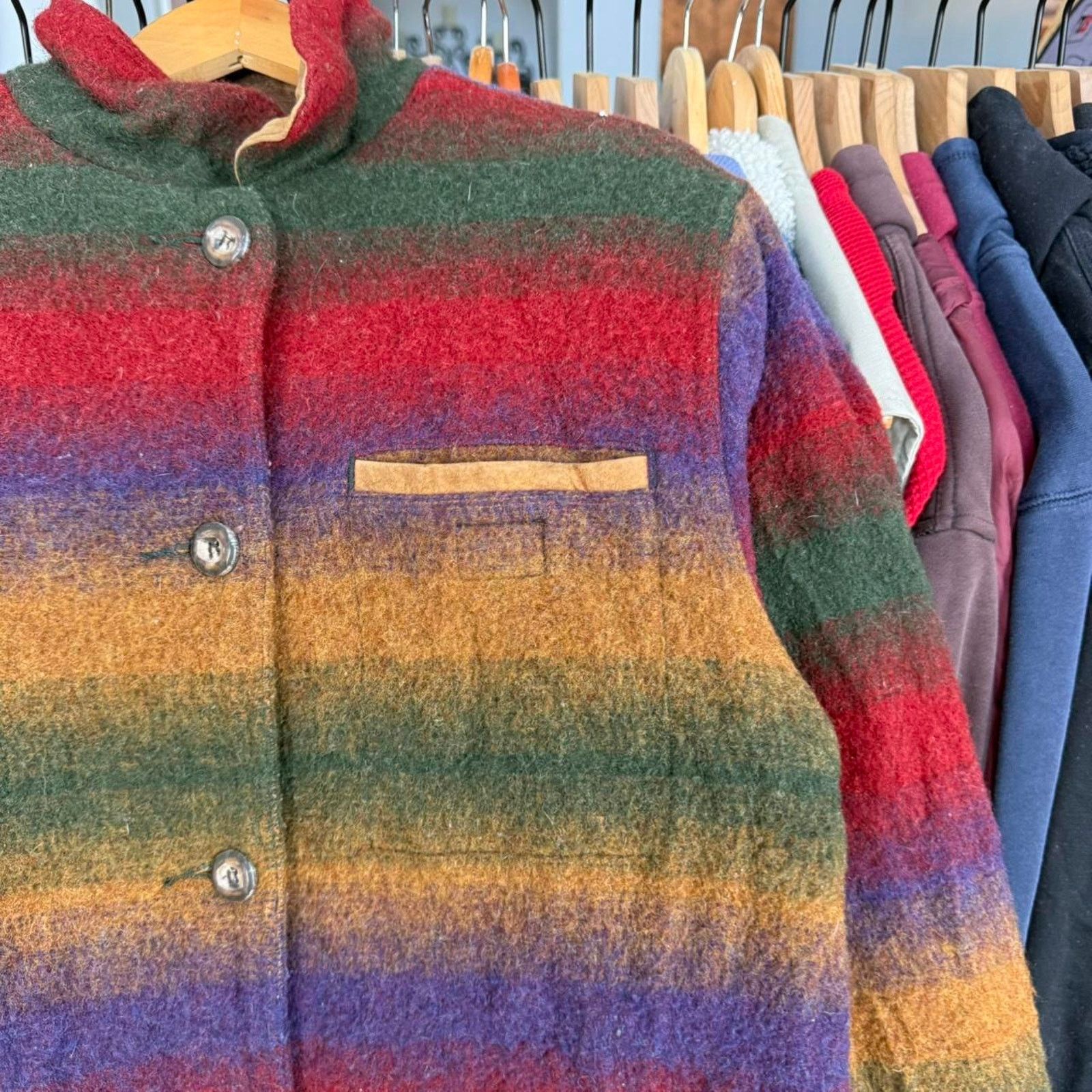 Eddie Bauer Vintage 80s Eddie Bauer Wool Jacket With Western Pattern Size S / US 4 / IT 40 - 3 Thumbnail