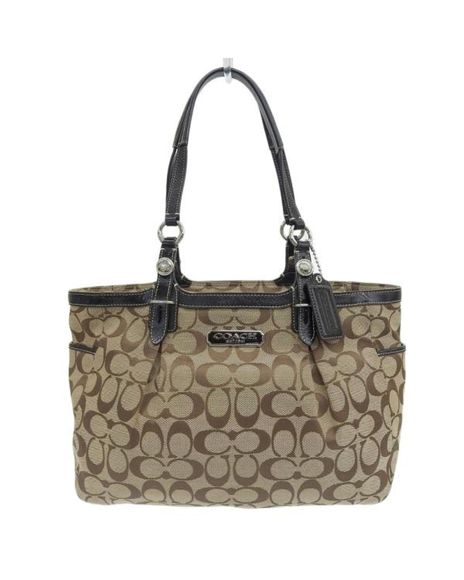 image of Coach Signature Tote Bag In Ab Condition in Brown, Women's