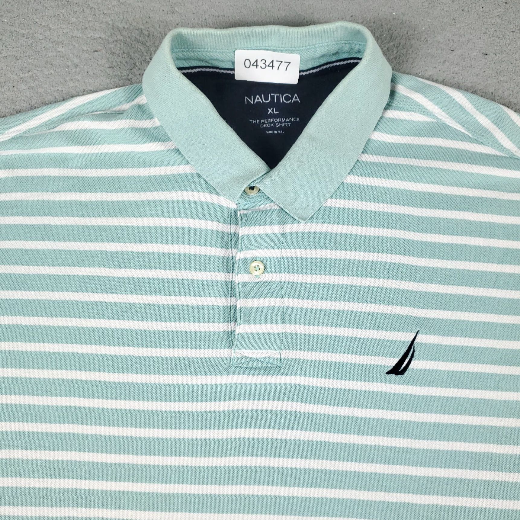 Nautica Nautica Polo Shirt Mens XL Blue White Striped Short Sleeve Casual Button-Front Classic Polo Mens XL Blue Stripe Size US XL / EU 56 / 4 - 2 Thumbnail