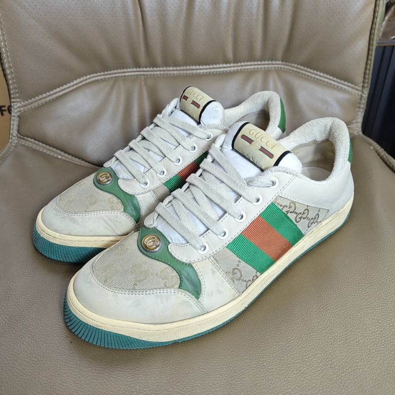 Gucci Gucci Screener Vintage Leather Sneakers for Men 0079 Size US 8.5 / EU 41-42 - 1 Thumbnail