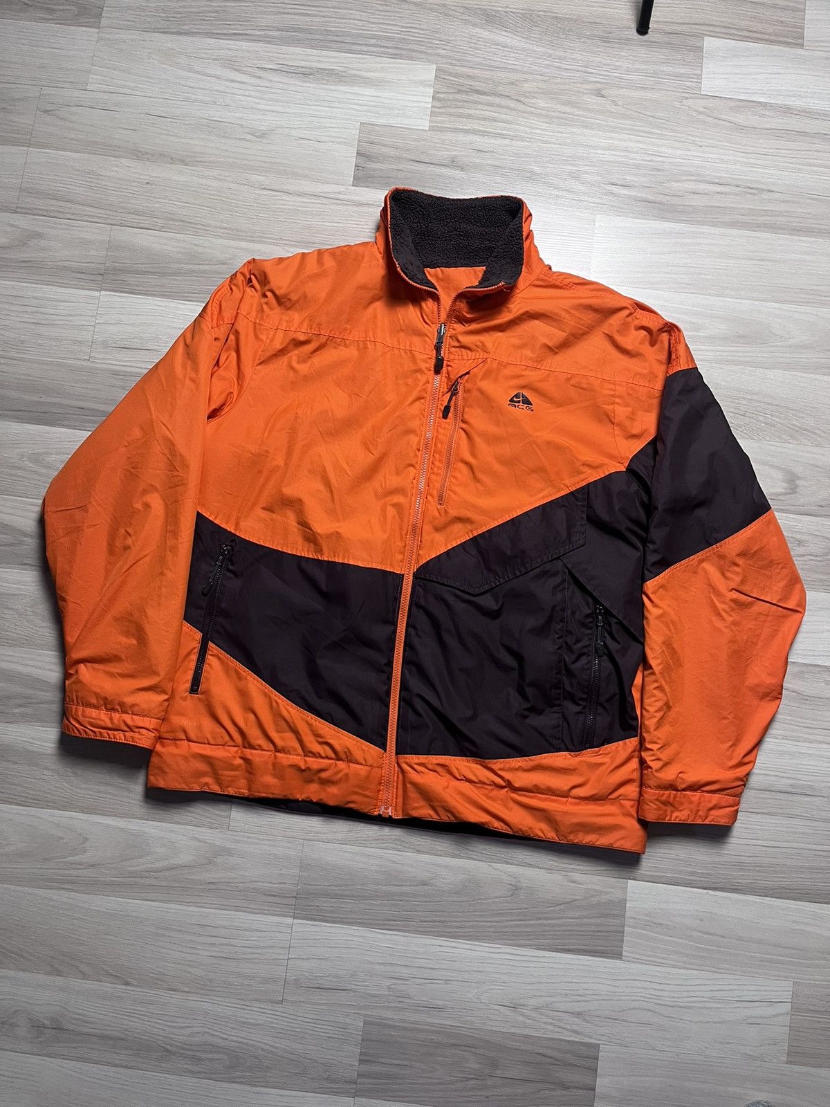 image of Double-Sided Jacket Nike Acg Fleece in Orange, Men's (Size XL)