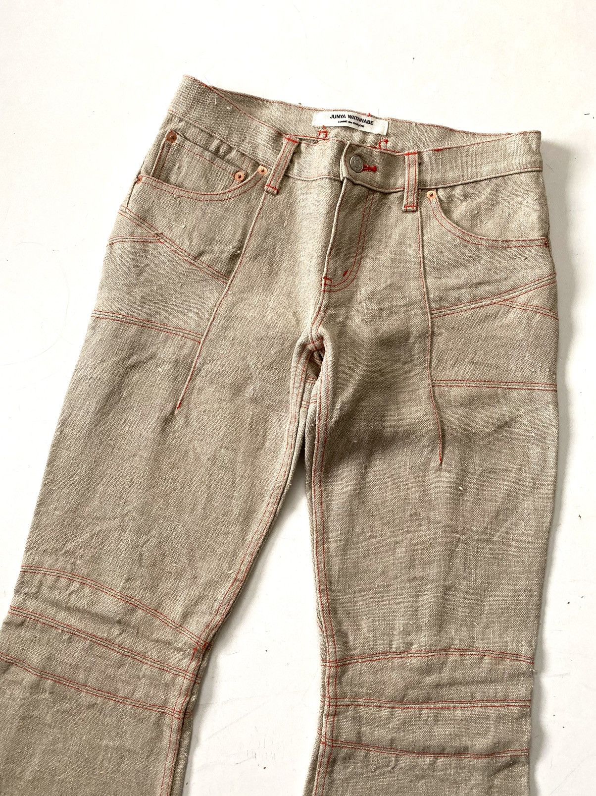 Comme des Garcons Rare F/W 02 Junya Watanabe/CDG Ramie/Jute Flared Biker Jeans Size US 30 / EU 46 - 2 Thumbnail