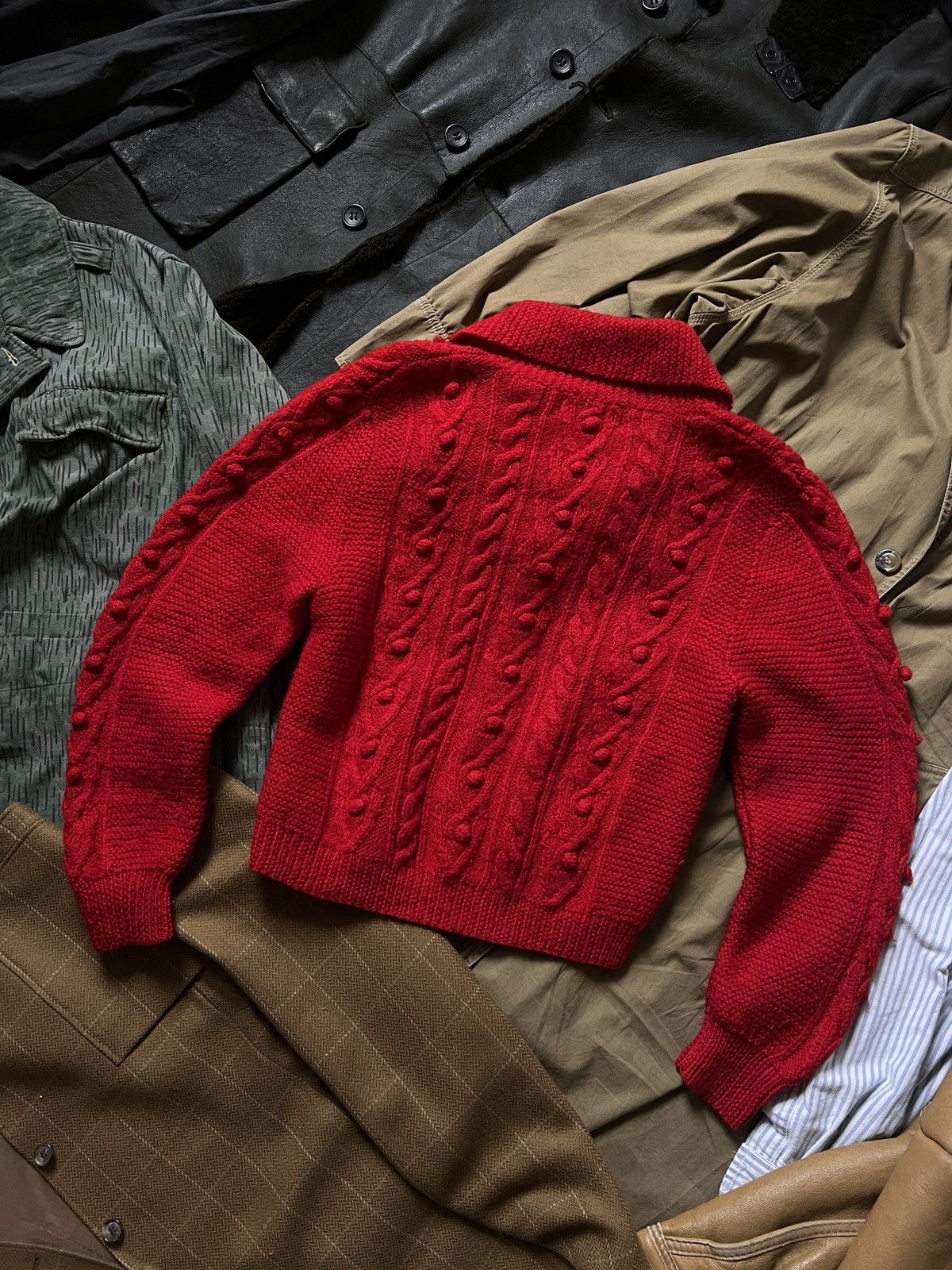 L.L. Bean Vintage Handknitted L.L. Bean Red Wool Cardigan Sweater Size M / US 6-8 / IT 42-44 - 2 Thumbnail