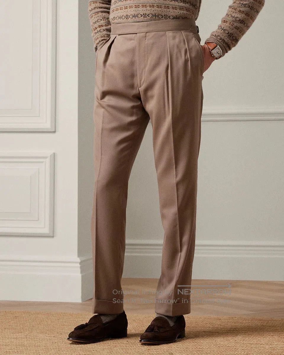 Polo Ralph Lauren Beige Pleated Casual Pants Size 34. Size US 34 / EU 50 - 4 Thumbnail