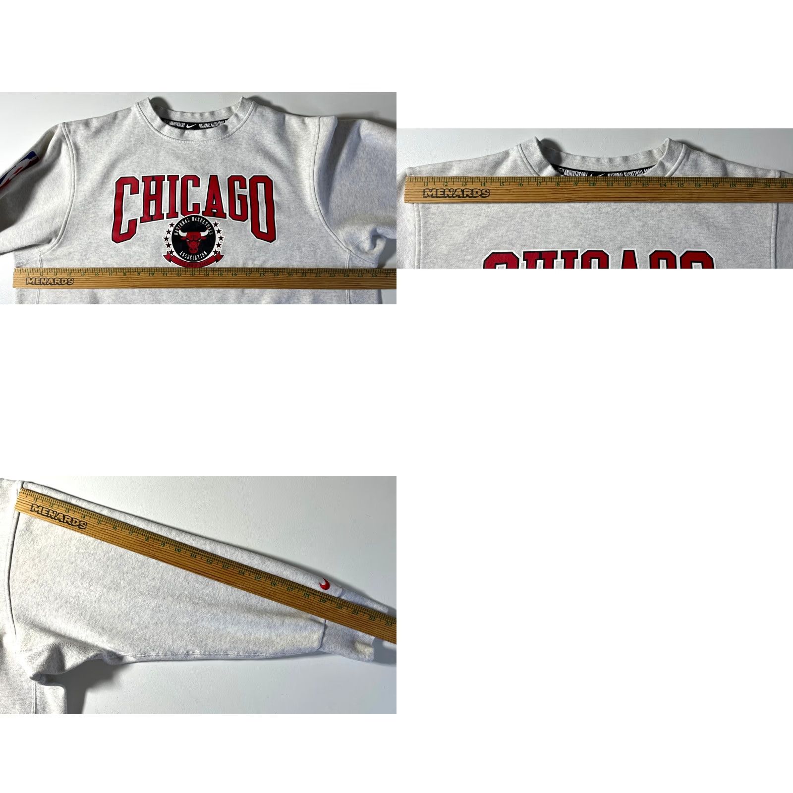 Nike Nike Chicago Bulls 75th Anniversary Courtside Ivy League Sweatshirt XL Men Gray Cotton Blend Fleece Embroidered Logo Pullover Sports Vintage Size US XL / EU 56 / 4 - 9 Thumbnail