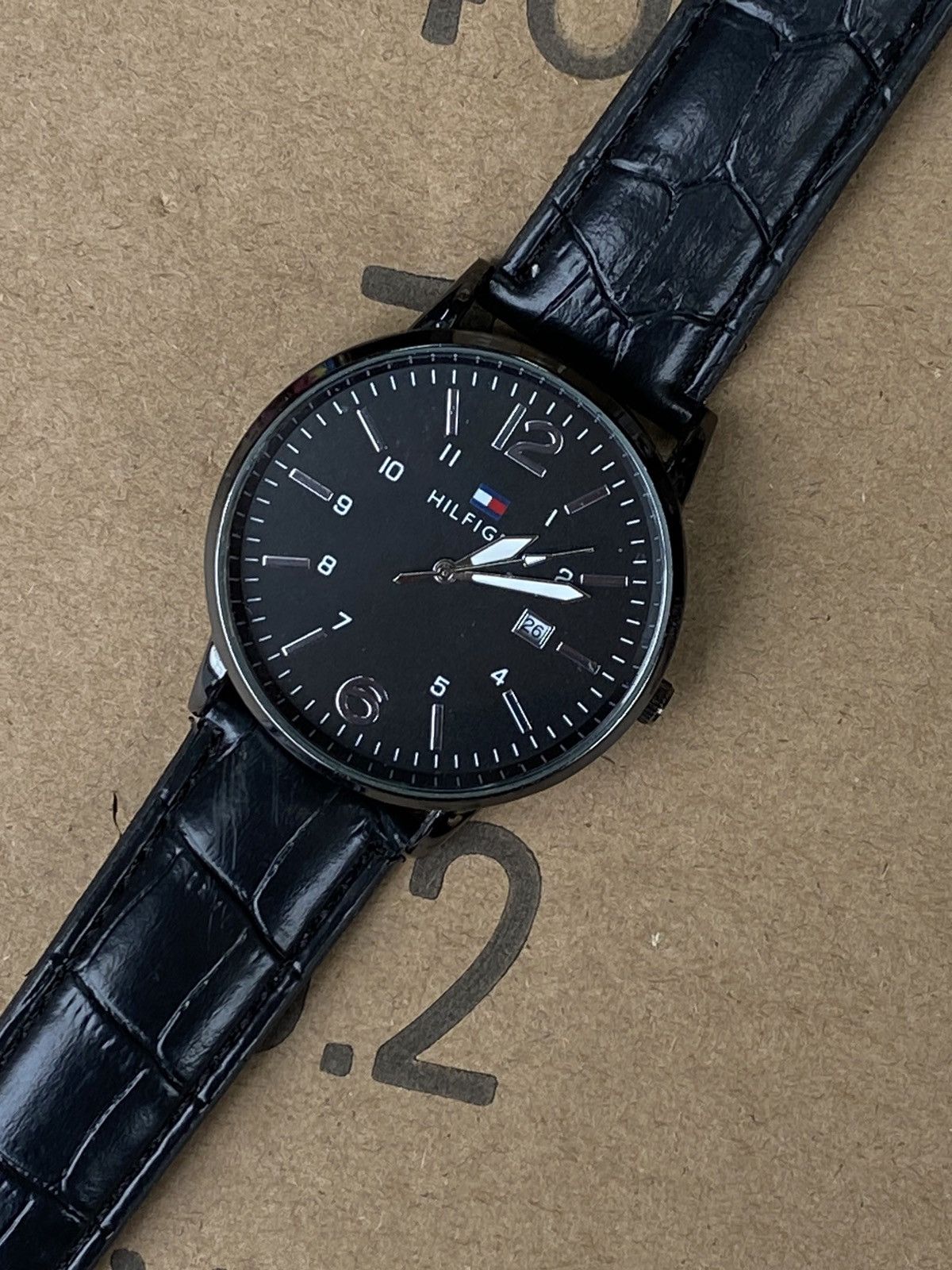 Japanese Brand × Jewelry × Vintage Minimalist Black Leather Watch - Japanese Brand Size ONE SIZE - 2 Thumbnail