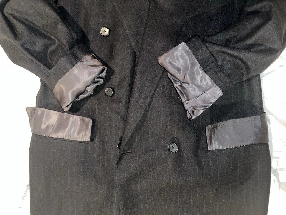Oxxford Clothes Double Breasted Gray Suit Size 42S - 8 Thumbnail